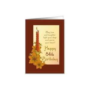  Happy 84th Birthday Tiger Lily and Red Candle Card Toys & Games
