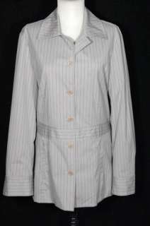 FACONNABLE gray/fuscia stripe cotton coat jacket sz M  