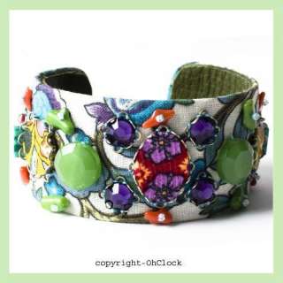 Ayala Bar Jewelry Womens 8978 Bracelet Cuff, Colorful Textile 
