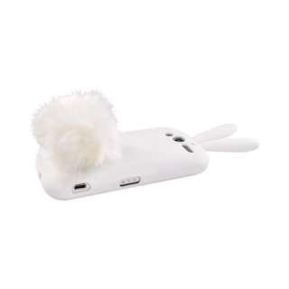 For T Mobile MyTouch 4G White Bunny Rubber Skin Silicone Case Cover 