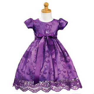 Lito Purple Embroidered Sequin Tulle Christmas Dress Toddler Girls 3T 