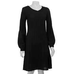 Calvin Klein Womens Black Long sleeve Sweater Dress  