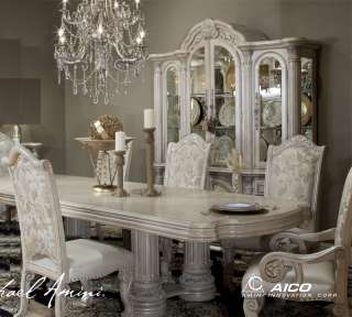 Silver Pearl/Leather 8pc Dining Set  