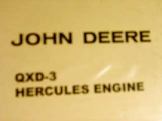 John Deere QXD 3 Hercules Engine Service repair catalog  