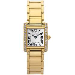 Cartier Tank Francaise 18k Gold Diamond Watch  