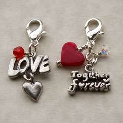 JonCar Fashion Forward Pewter Together Forever/ Love Charms (Set of 2)
