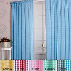 Gingham Check 84 inch Curtain Panel Pair  