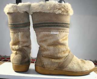 TECNICA MADE IN ITALY EXOTIC FUR/LEATHER WINTER/SNOW BOOTS WOMENS sz 