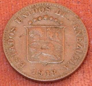 1948 Venezuela 5 Five Cents Centimos COIN  