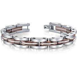 Stainless Steel Copper Color Ion plated Mens Bracelet  