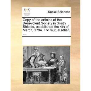  Copy of the articles of the Benevolent Society in South 