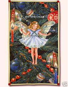 FABRIC CHRISTMAS TREE FAIRY Fairies Angel Panel Large  