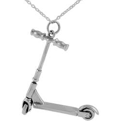Sterling Silver Moveable Scooter Necklace  