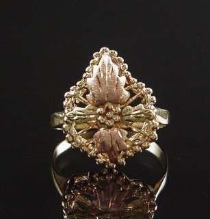   Vintage Estate Black Hills Gold Filigree Style Large Ladies Ring
