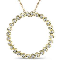 14k Gold 1/4ct TDW Diamond Spiral Circle Necklace (H I J, I1 I2 