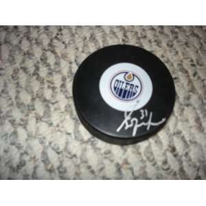 Grant Fuhr Autographed Edmonton Oilers Puck w/ COA