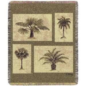  Woven Throw Blanket   Palm Tree Tropical Home Decor