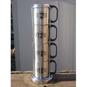   Steel Insulated Coffee Mugs w/ Holding Stand 