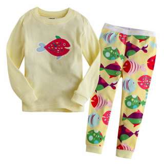   & Toddler Girl Boys Sleepwear Pajama Set  Goldfish Yellow   
