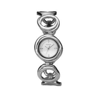  Fossil Womens ES2501 Silver Stainless Steel Quartz Watch 