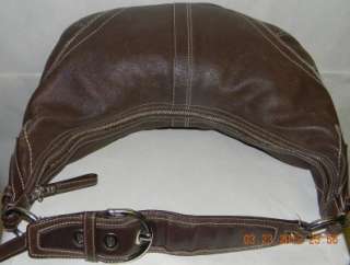 Coach Brown Weathered Leather Large Soho Hobo Shoulder Bag Handbag 
