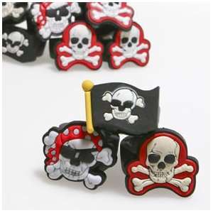  Deluxe Rubber Pirate Rings Toys & Games