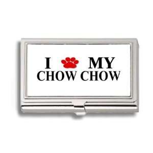  Chow Chow Paw Love My Dog Business Card Holder Metal Case 