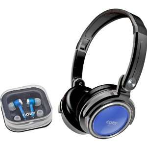  Blue 2 in 1 Combo Deep Bass Headphones and Earphones 