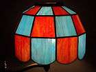 Large Stained & Leaded Glass Lamp Shade Beautiful Color