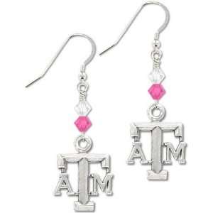  Texas A&M Aggies Pink Bicone Crystal Earrings Sports 