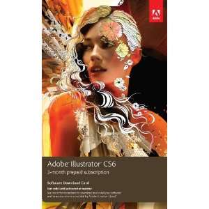 Adobe Illustrator CS6 3 Month Pre Paid Membership Product Key Card