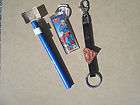 SET OF (2) SUPERMAN KEYCHAINS & BLINKING CRYSTAL TOP PEN