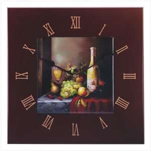  WINE AND FRUIT TILE WALL CLOCK