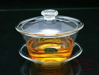 Large Clear Glass Gaiwan & Saucer   250ml(CSY)  