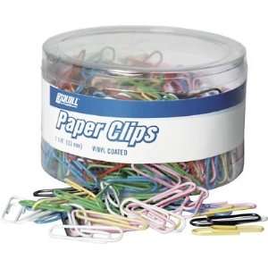   Standard Size Vinyl Coated Paper Clips 500 Clips/Tub