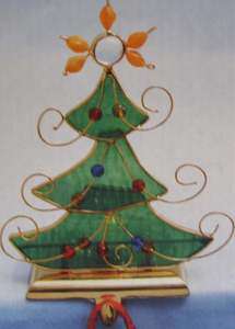 New Scotts Stained Glass Christmas Tree Stocking Holder  