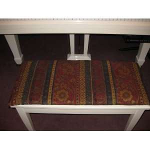   Piano Bench Cushion in Solo Fabric   Jewel Tones 