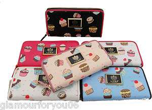 Ladies Womens LYDC Designer Cupcake Zip Wallet Purse Clutch Bag Gift 