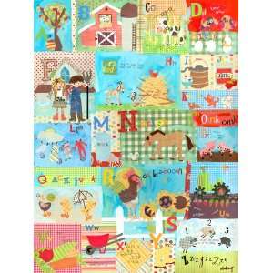  Barnyard Alphabet Canvas Reproduction