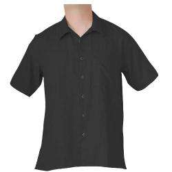 Mens Organic Cotton Black Short Sleeve Button front Shirt (Guatemala)