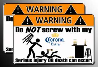 Funny Corona Warning Sticker bar beer decal  