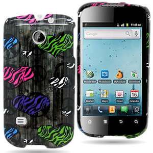 For Cricket Huawei Ascend II New Zebra Heart Cover Case  