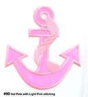 1PC~8 HOT PINK BIG ANCHOR ~IRON ON EMBROIDERY APPLIQUE