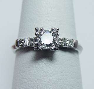   Platinum .64ct Old European Diamond Engagement Ring Estate Jewelry