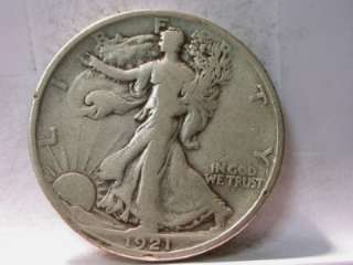 1921 FINE WALKING LIBERTY HALF DOLLAR ID#X478  