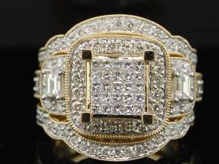 LADIES YELLOW GOLD 2.4C DIAMOND WEDDING RING BRIDAL SET  