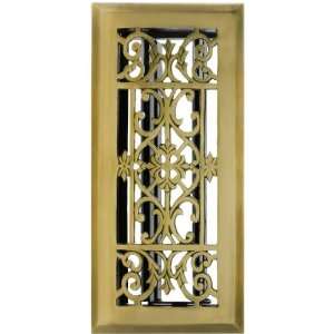  4 x 10 Solid Brass Classical Style Floor Register with 