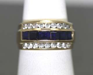 54tcw 14k yg Diamond and Sapphire Ring  