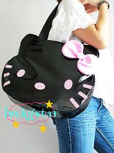 Hello Kitty black color with pink bow tote bag handbag purse  