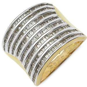  1.55 Carat 14K Gold Plated Genuine Diamond Accents 